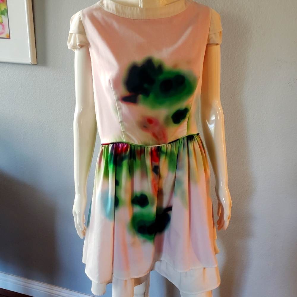 Jessica Simpson Cocktail Dress Pink/Cream/Color Spash